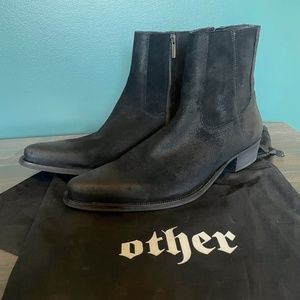 Other UK Western Side Zip Boot - Size 11 - Black Suede